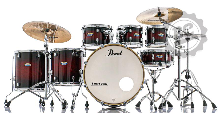 Bateria Pearl Decade Maple High Gloss Deep Red Burst 22",8",10",12",14",16" c/ Kit de Ferragens 830