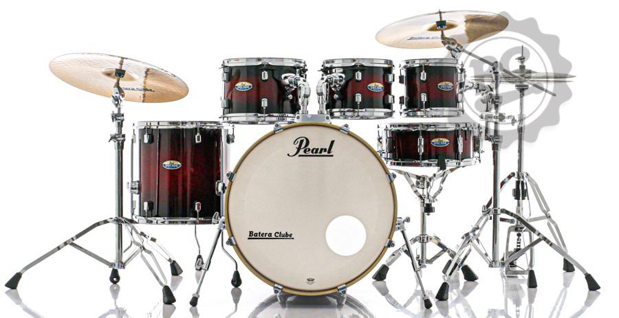 Bateria Pearl Decade Maple High Gloss Deep Red Burst 20",8",10",12",14" com Kit de Ferragens 830