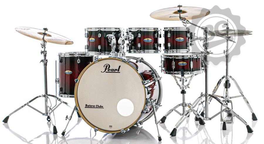 Bateria Pearl Decade Maple High Gloss Deep Red Burst 22",8",10",12",16" com Kit de Ferragens 830