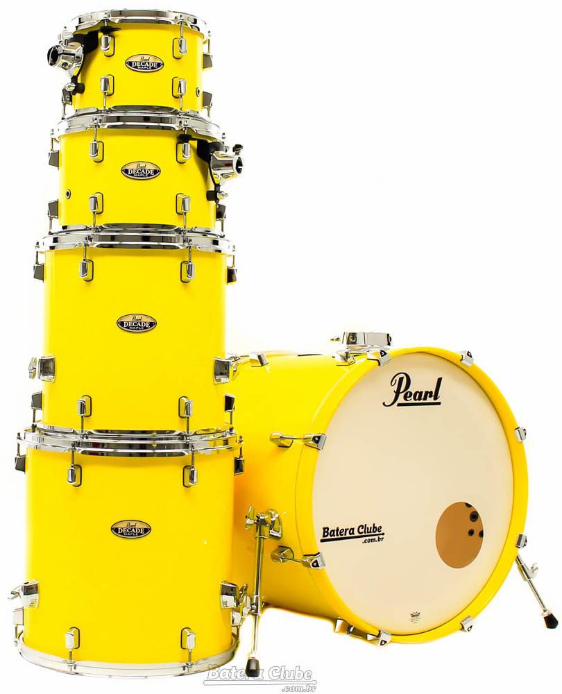Bateria Pearl Decade Maple High Gloss Solid Yellow 22",10",12",14",16" com Caixa (Shell Pack)