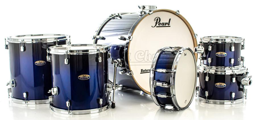 Bateria Pearl Decade Maple Kobalt Blue Lacquer 20",10",12",14",16" com Caixa (Shell Pack)