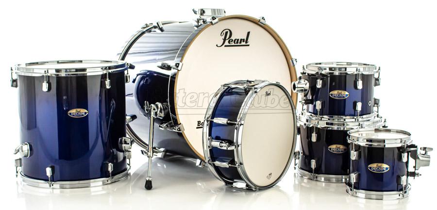 Bateria Pearl Decade Maple Kobalt Blue Lacquer 22",8",10",12",16" com Caixa (Shell Pack)