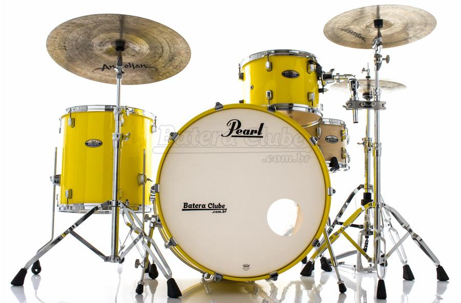 Bateria Pearl Decade Maple Rock Classic Solid Yellow Bumbo 24", Tom 13" e Surdo 16" (Shell Pack)