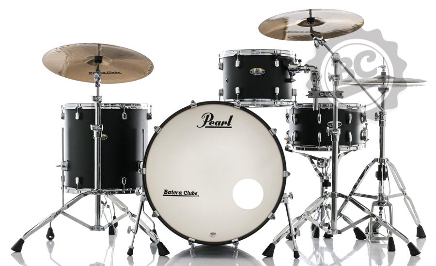 Bateria Pearl Decade Maple Rock Satin Slate Black Bumbo 24", Tom 13" e Surdo 16" (Shell Pack)