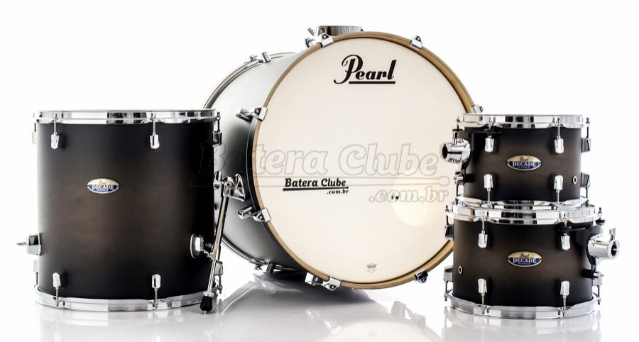 Bateria Pearl Decade Maple Satin Black Burst 20",10",12",14" com Caixa (Shell Pack)