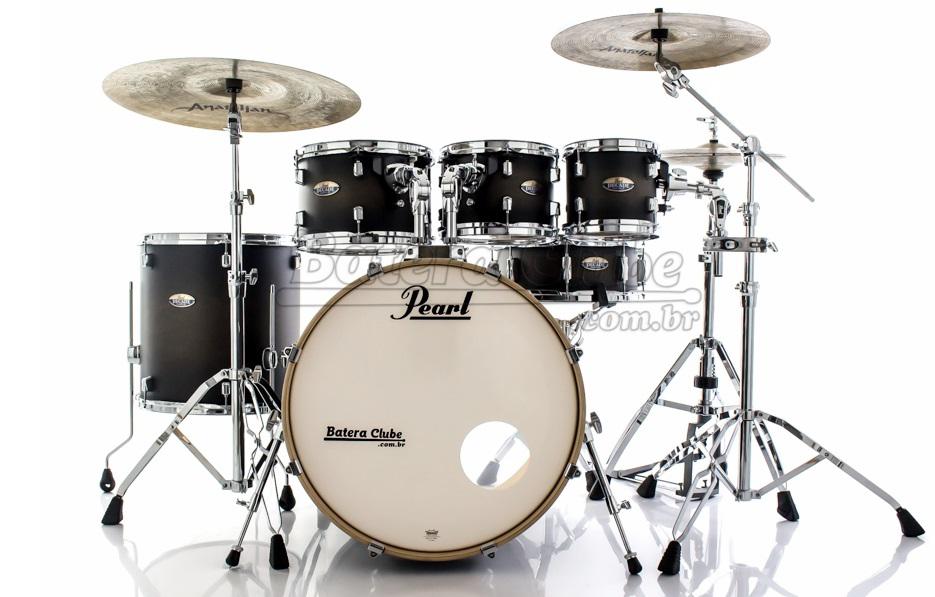 Bateria Pearl Decade Maple Satin Black Burst 20",8",10",12",14" com Kit Ferragens 830