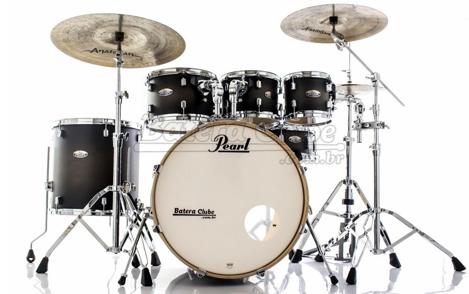 Bateria Pearl Decade Maple Satin Black Burst 22",8",10",12",16" com Kit Ferragens 830