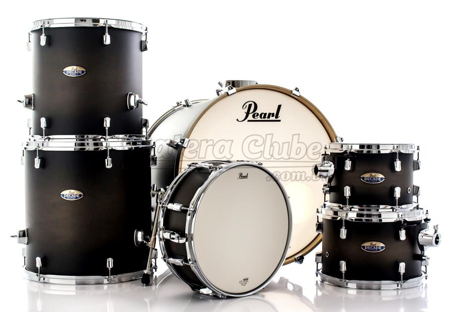 Bateria Pearl Decade Maple Satin Black Burst 20",10",12",14",16" com Caixa (Shell Pack)