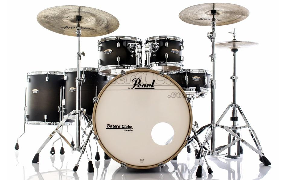 Bateria Pearl Decade Maple Satin Black Burst 20",10",12",14",16" com Kit Ferragens 830