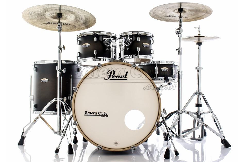 Bateria Pearl Decade Maple Satin Black Burst 20",10",12",14" com Kit Ferragens 830