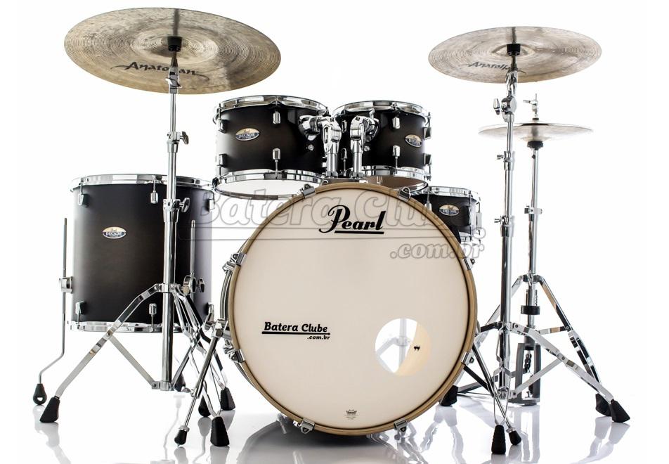 Bateria Pearl Decade Maple Satin Black Burst 22",10",12",16" com Kit Ferragens 830