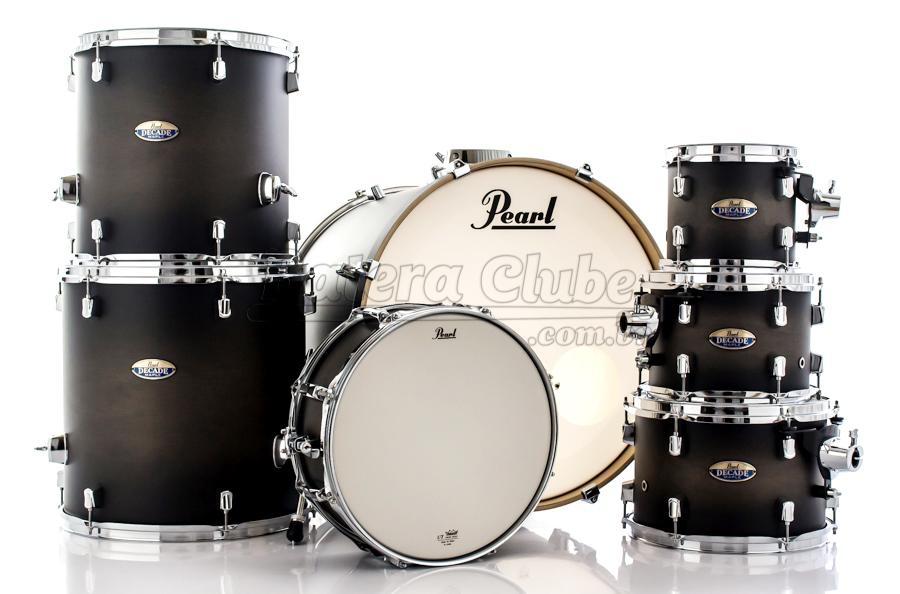 Bateria Pearl Decade Maple Satin Black Burst 22",8",10",12",14",16" com Caixa (Shell Pack)