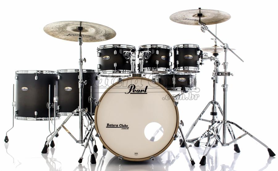 Bateria Pearl Decade Maple Satin Black Burst 20",8",10",12",14",16" com Kit Ferragens 830