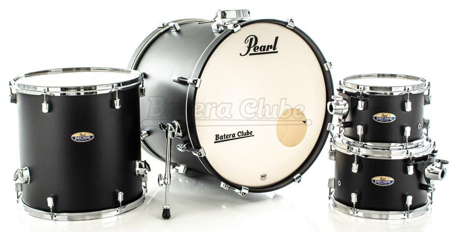 Bateria Pearl Decade Maple Satin Slate Black Lacquer 20",10",12",14" com Caixa (Shell Pack)