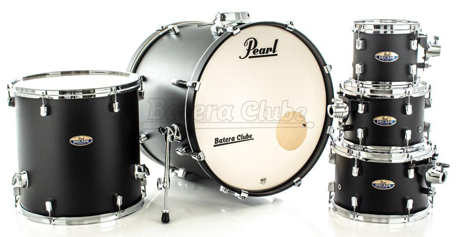 Bateria Pearl Decade Maple Satin Slate Black Lacquer 20",8",10",12",14" com Caixa (Shell Pack)
