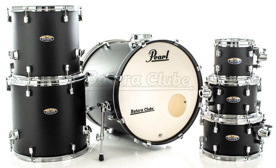 Bateria Pearl Decade Maple Satin Slate Black Lacquer 20",8",10",12",14",16" com Caixa (Shell Pack)