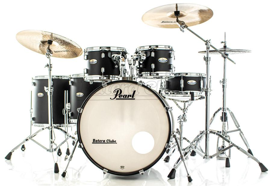 Bateria Pearl Decade Maple Satin Slate Black Lacquer 20",10",12",14",16", Caixa e Kit Ferragens 830