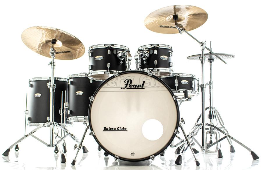 Bateria Pearl Decade Maple Satin Slate Black Lacquer 22",10",12",14",16", Caixa e Kit Ferragens 830