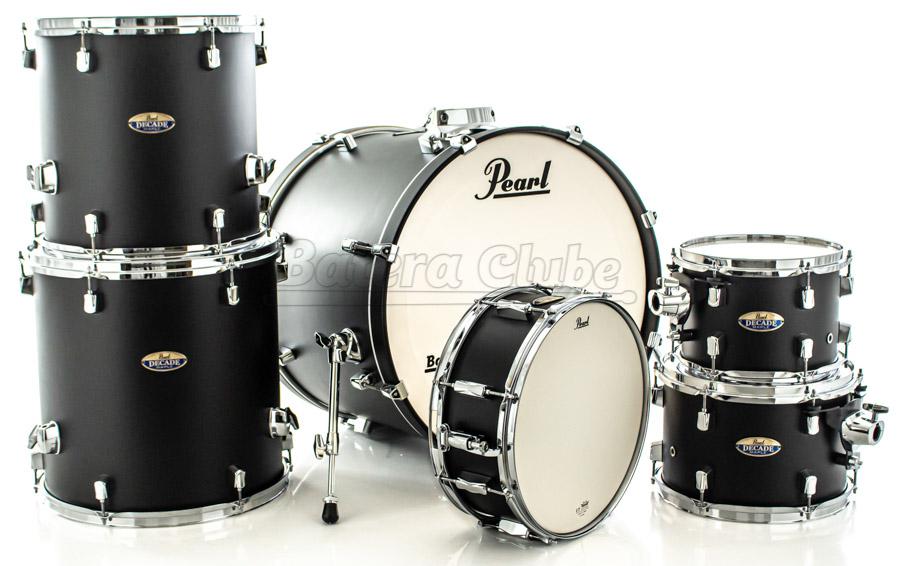 Bateria Pearl Decade Maple Satin Slate Black Lacquer 22",10",12",14",16" com Caixa (Shell Pack)