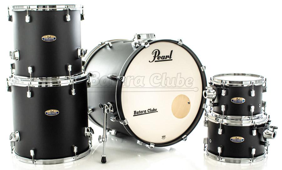 Bateria Pearl Decade Maple Satin Slate Black Lacquer 20",10",12",14",16" com Caixa (Shell Pack)