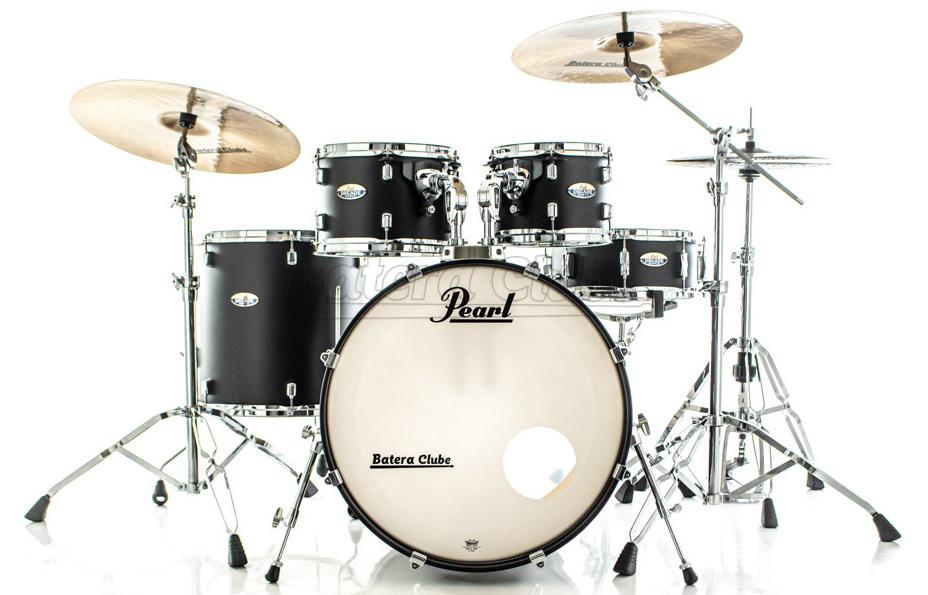 Bateria Pearl Decade Maple Satin Slate Black Lacquer 20",10",12",14" com Caixa e Kit Ferragens 830