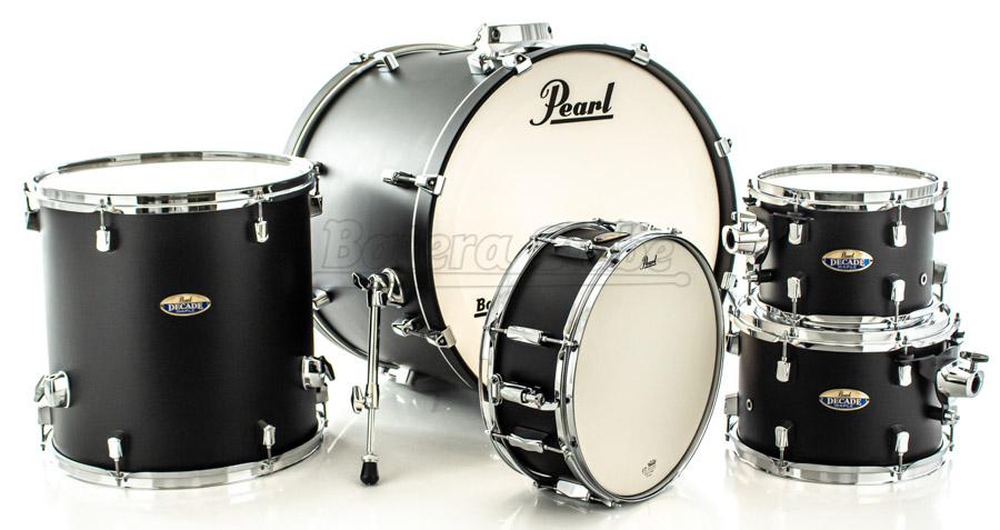Bateria Pearl Decade Maple Satin Slate Black Lacquer 22",10",12",16" com Caixa (Shell Pack)