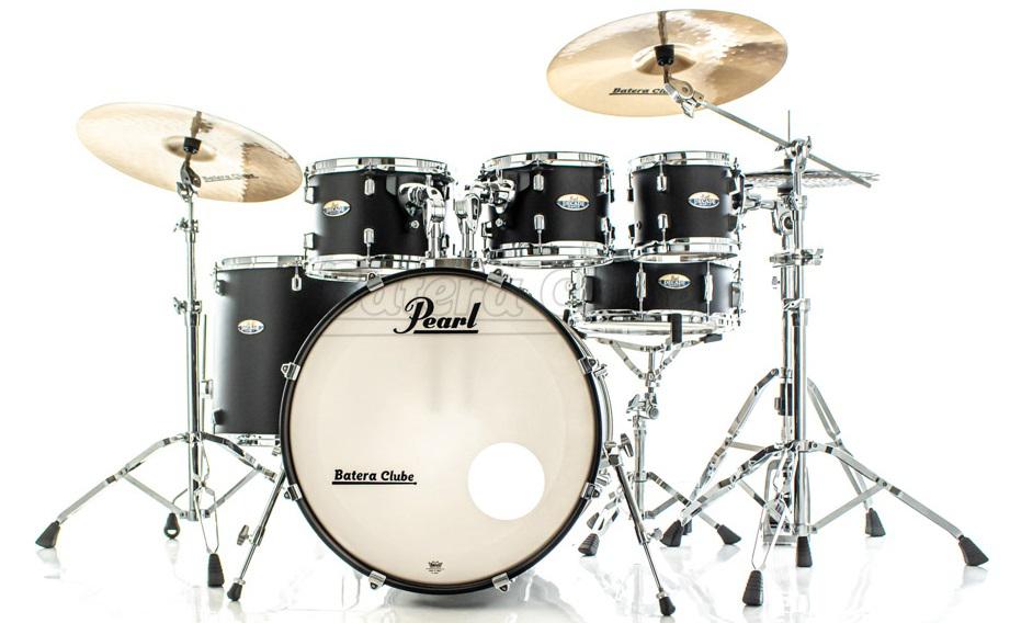 Bateria Pearl Decade Maple Satin Slate Black Lacquer 20",8",10",12",14" c/ Caixa e Kit Ferragens 830
