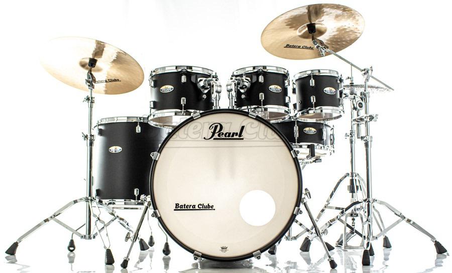 Bateria Pearl Decade Maple Satin Slate Black Lacquer 22",8",10",12",16" c/ Caixa e Kit Ferragens 830