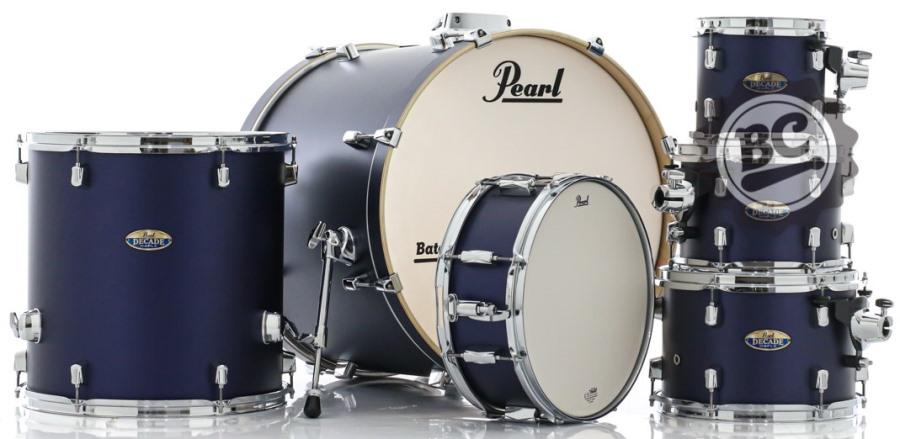 Bateria Pearl Decade Maple Ultramarine Velvet 22",8",10",12",16" com Caixa (Shell Pack)