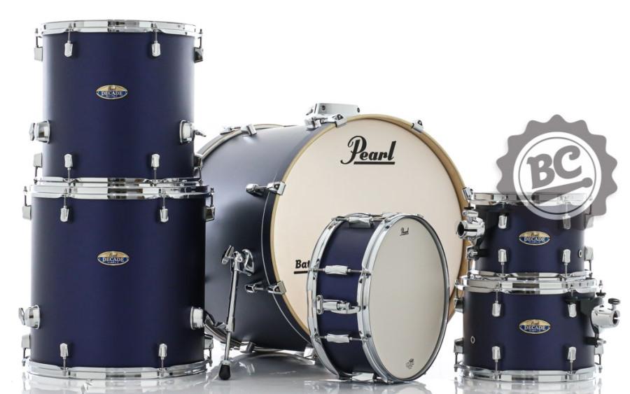 Bateria Pearl Decade Maple Ultramarine Velvet 22",10",12",14",16" com Caixa (Shell Pack)