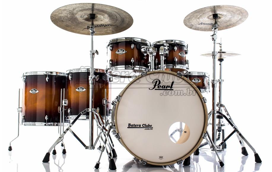 Bateria Pearl Export EXL Lacquer Gloss Tobbaco Burst 22",10",12",14",16" com Kit Ferragens 830