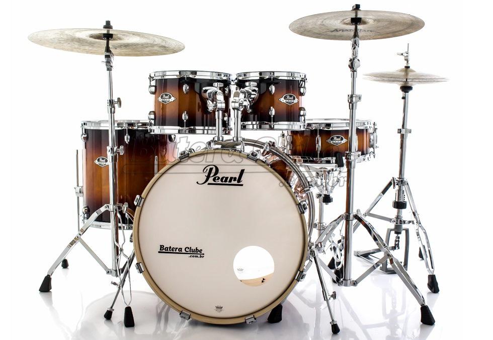 Bateria Pearl Export EXL Lacquer Gloss Tobbaco Burst 20",10",12",14" com Kit Ferragens 830