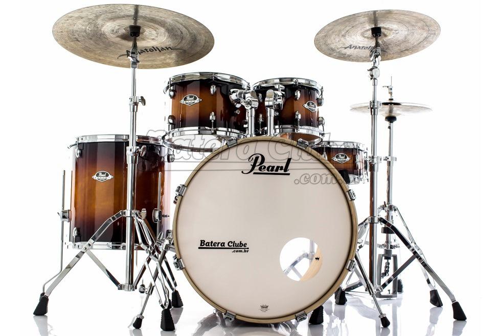 Bateria Pearl Export EXL Lacquer Gloss Tobbaco Burst 22",10",12",16" com Kit Ferragens 830