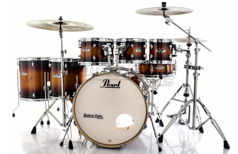 Bateria Pearl Export EXL Lacquer Gloss Tobbaco Burst 20",8",10",12",14",16" com Kit Ferragens 830