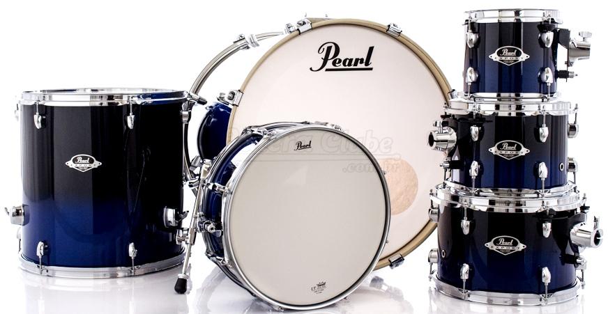 Bateria Pearl Export EXL Lacquer Sea Blue Fade 20",8",10",12",14" (Shell Pack)