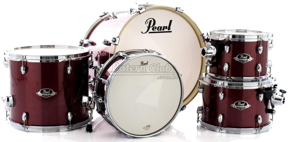 Bateria Pearl Export EXX Jazz Mahogany Black Cherry Glitter 18",10",12",14" e 13x5" (Shell Pack)
