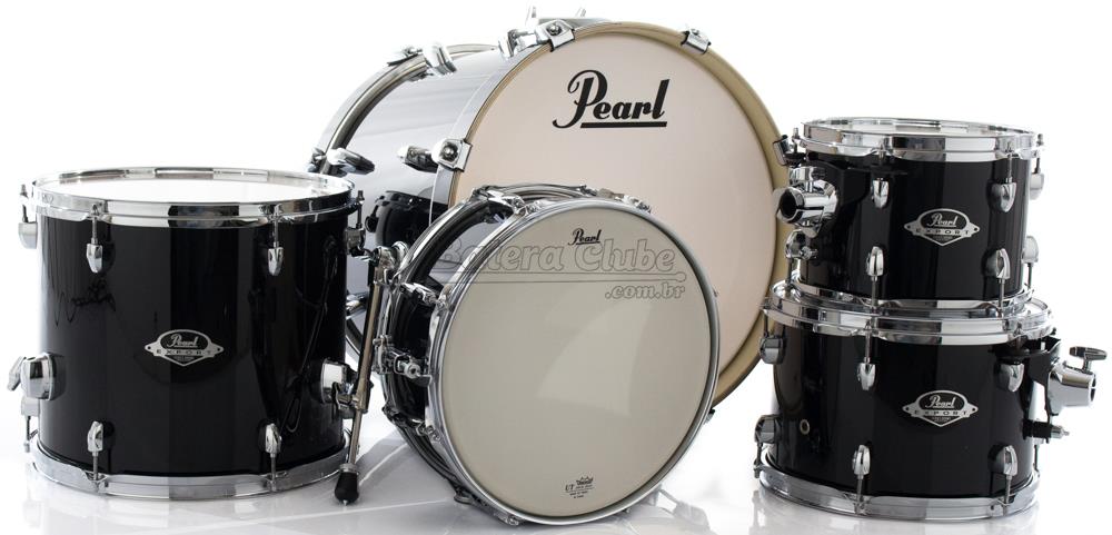 Bateria Pearl Export EXX Jazz Mahogany Jet Black 18",10",12",14" e 13x5" (Shell Pack)