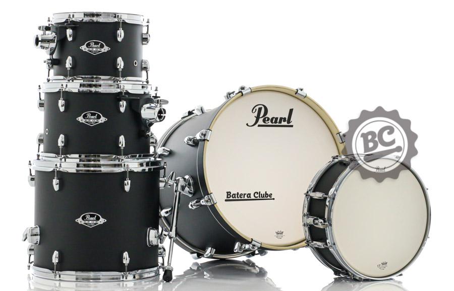 Bateria Pearl Export EXX Jazz Mahogany Shadow Black 18",10",12",14" e 13x5" (Shell Pack)