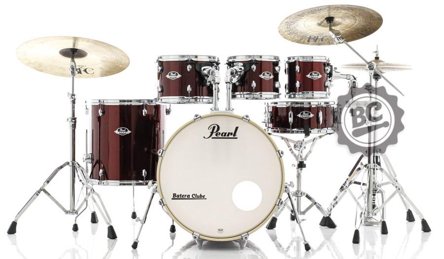 Bateria Pearl Export EXX Series Mahogany Burgundy 20",8",10",12",14" + Ferragens 830
