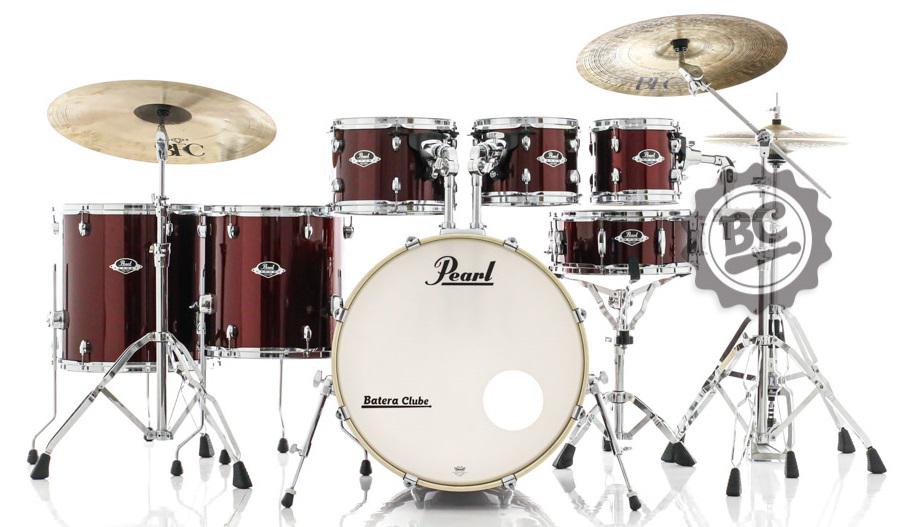 Bateria Pearl Export EXX Series Mahogany Burgundy 20",8",10",12",14",16" + Ferragens 830