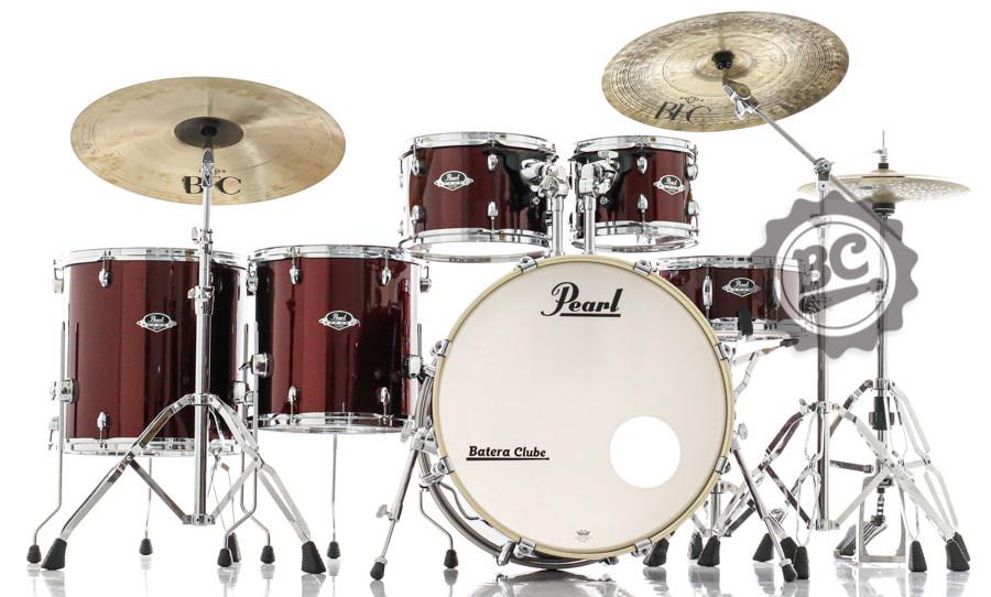 Bateria Pearl Export EXX Series Mahogany Burgundy 22",10",12",14",16" com Kit Ferragens 830