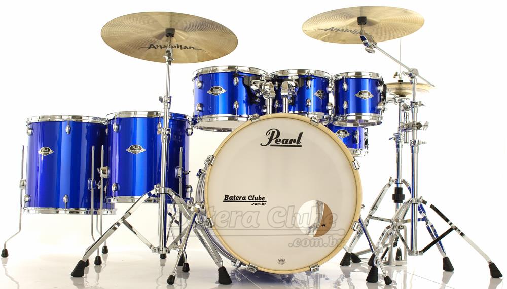 Bateria Pearl Export EXX Series Mahogany High Voltage Blue 22",8",10",12",14",16" + Ferragens 830