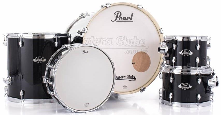 Bateria Pearl Export EXX Series Mahogany Jet Black 20",10",12",14" (Shell Pack)