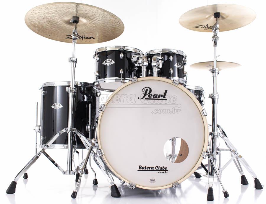 Bateria Pearl Export EXX Series Mahogany Jet Black 22",10",12",16" + Ferragens 830