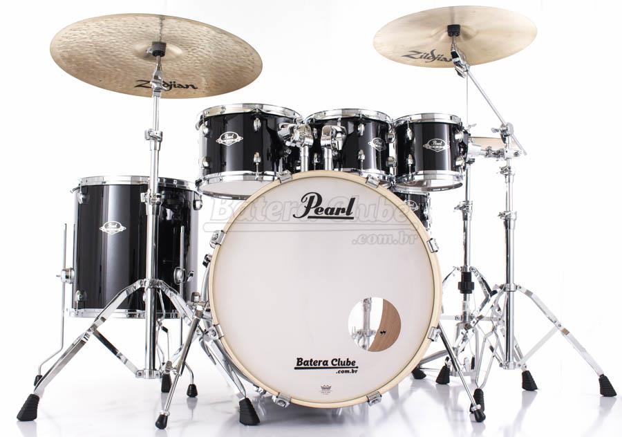 Bateria Pearl Export EXX Series Mahogany Jet Black 22",8",10",12",16" + Ferragens 830
