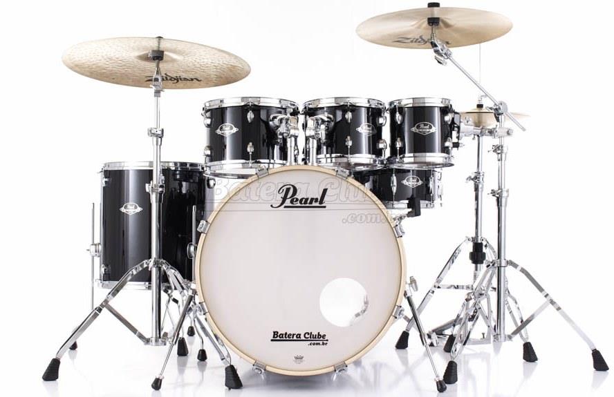 Bateria Pearl Export EXX Series Mahogany Jet Black 20",8",10",12",14" + Ferragens 830