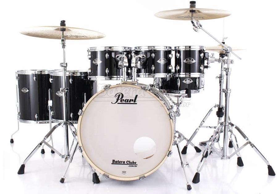 Bateria Pearl Export EXX Series Mahogany Jet Black 22",8",10",12",14",16" + Ferragens 830