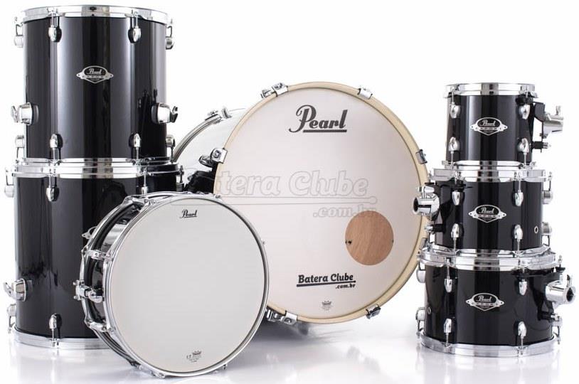 Bateria Pearl Export EXX Series Mahogany Jet Black 20",8",10",12",14",16" (Shell Pack)