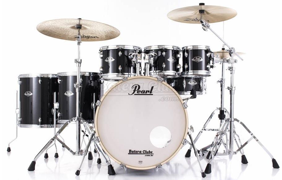 Bateria Pearl Export EXX Series Mahogany Jet Black 20",8",10",12",14",16" + Ferragens 830
