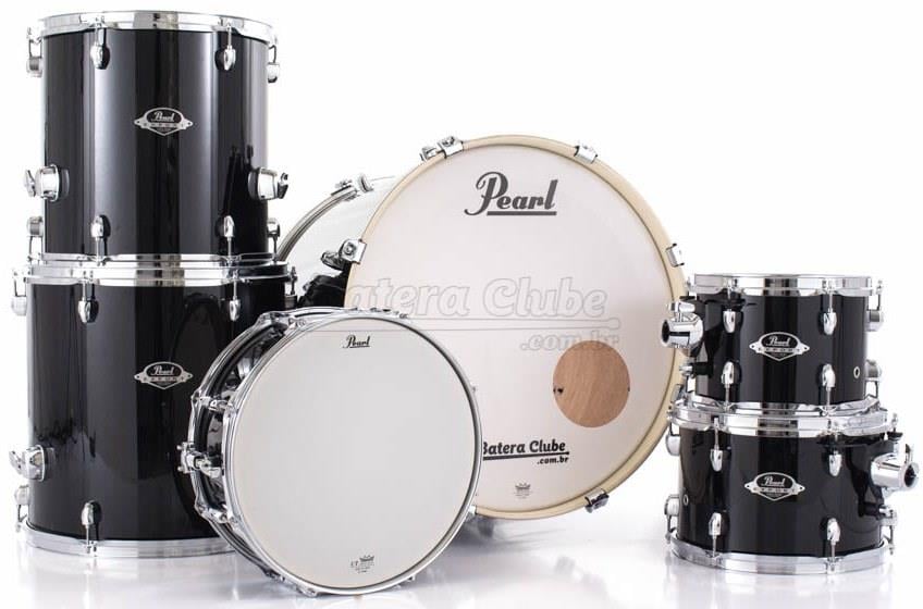 Bateria Pearl Export EXX Series Mahogany Jet Black 22",10",12",14",16" (Shell Pack)